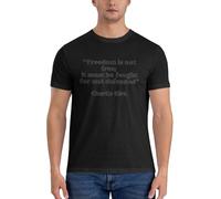 Charlie Kirk Freedom is Not Free, It Must Be Fought for and Defended Shirt Men's Crew Neck Short Sleeve Black