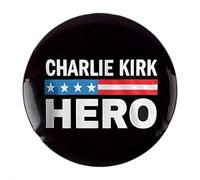 Charlie Kirk Memorial Brooch Pin, A True Patriot Pray Justice Assassination Shooting Hero Lapel Pin, Rest In Peace Charlie Kirk Buttons Round Pins Button Circle Badges for Men Women (Black C 1pcs)