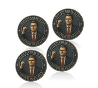 Charlie Kirk Memorial Coin, 1993-2025 Commemorative Coin for Fans, A Memory of Charlie Kirk, Comemorative RIP CharlieKirk Memorial(4pcs)