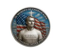 Charlie Kirk Memorial Coin, 1993-2025 Commemorative Coin for Fans, A Memory of Charlie Kirk, Tribute to Young Hero and Conservative Leader(1pc)