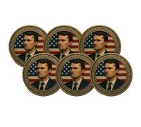 Charlie Kirk Memorial Coin, 1993-2025 Commemorative Coin for Fans, A Memory of Charlie Kirk, Truth & Freedom - Tribute to Young Hero and Conservative Leader(6pcs)