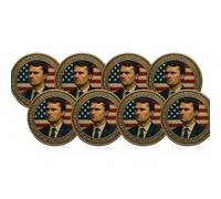 Charlie Kirk Memorial Coin, 1993-2025 Commemorative Coin for Fans, A Memory of Charlie Kirk, Truth & Freedom - Tribute to Young Hero and Conservative Leader(8pcs)