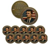 Charlie Kirk Memorial Coin, 1993-2025 Commemorative Coin for Fans, A Memory of Charlie Kirk, Truth & Freedom - Tribute to Young Hero and Conservative Leader(10pcs)