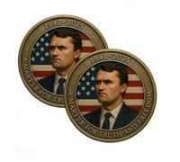 Charlie Kirk Memorial Coin, 1993-2025 Commemorative Coin for Fans, A Memory of Charlie Kirk, Truth & Freedom - Tribute to Young Hero and Conservative Leader(2pcs)