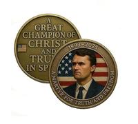Charlie Kirk Memorial Coin, 1993-2025 Commemorative Coin for Fans, A Memory of Charlie Kirk, Truth & Freedom - Tribute to Young Hero and Conservative Leader(1pc)