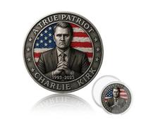 Charlie Kirk Memorial Coin, Young Hero 1993-2025 Memorial Coin for Charlie's Fans, A Memory of Charlie Kirk, Tribute to Young Hero and Conservative Leader(Style A)