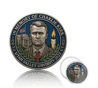 Charlie Kirk Memorial Coin, Young Hero Charlie Kirk 1993-2025 Memorial Coin, Tribute to Young Hero and Conservative Leader, Collectible Souvenir Memorials Coins(E)