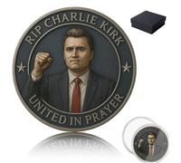 Charlie Kirk Memorial Coin, Young Hero of US 1993-2025 Memorial Coin for Charlie's Fans, Truth & Freedom Tribute for Fans, Collectible Souvenir Memorials Coins, for Veterans, Collector (B)