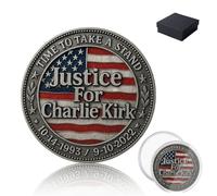 Charlie Kirk Memorial Coin, Young Hero of US 1993-2025 Memorial Coin for Charlie's Fans, Truth & Freedom Tribute for Fans, Collectible Souvenir Memorials Coins (Style F)