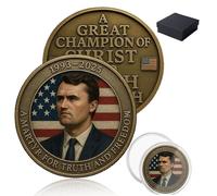 Charlie Kirk Memorial Coin, Young Hero of US 1993-2025 Memorial Coin for Charlie's Fans, Truth & Freedom Tribute for Fans, Collectible Souvenir Memorials Coins, for Veterans, Collector (A)