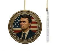 Charlie Kirk Memorial Ornament,A Memory of Charlie Kirk,Tribute to Young Hero and Conservative Leader,In Loving Memory Keepsake for Remembrance and Tribute,Gifts for Republicans,Conservatives