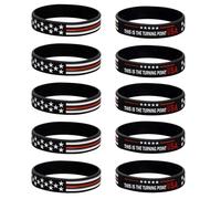 Charlie Kirk Merch Patriot Pray Bracelet Justice Shooting Assassination Freedom USA Rubber Bracelets Silicone Right Wing Revolution Bracelets for Men Women, One Size, Silicone, no gemstone