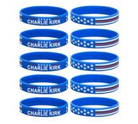 Charlie Kirk Merch Patriot Pray Bracelet Justice Shooting Assassination Freedom USA Rubber Bracelets Silicone Right Wing Revolution Bracelets for Men Women, One Size, Silicone, no gemstone