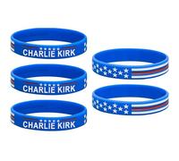 Charlie Kirk Merch Patriot Pray Bracelet Justice Shooting Assassination Freedom USA Rubber Bracelets Silicone Right Wing Revolution Bracelets for Men Women, One Size, Silicone, no gemstone