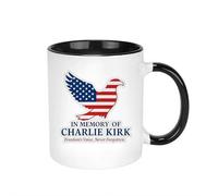 Charlie Kirk Patriotic Memorial Eagle Flag Coffee Mug, A True Patriot in Memory of Charlie Kirk Coffee Cup, Patriotic Memorial Cup You Can't Kill Idea Cups Gifts for Men Women