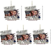Charlie Kirk Pendant,Charlie Kirk Silenced But Not Forgotten Tribute Ornaments for Tree Decorations,You Can’t Kill Ideas Patriotic Memorial Acrylic Hanging Ornament Decoration Car Window Pendant Decor