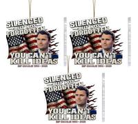 Charlie Kirk Pendant,Charlie Kirk Silenced But Not Forgotten Tribute Ornaments for Tree Decorations,You Can’t Kill Ideas Patriotic Memorial Acrylic Hanging Ornament Decoration Car Window Pendant Decor