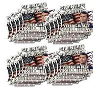 Charlie Kirk Sticker for Car,Silenced But Not Forgotten Tribute Decal,You Can’t Kill Ideas Patriotic Memorial Sticker,Ideal for Patriots & Free Speech Advocates,1/2/3/4/5/10/15/20pcs (A 4pc)