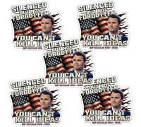 Charlie Kirk Sticker Silenced But Not Forgotten Tribute Decal - You Can’t Kill Ideas Patriotic Memorial Sticker,Charlie Kirk Freedom Stickers Laptop Bumper Decal Window Waterproof Car Stickers