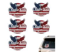 Charlie Kirk Tribute Sticker, 5" Patriotic Die-Cut Vinyl Decal for Laptop, Tumbler - Courage, Conviction, Country (5pcs)