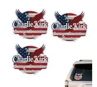 Charlie Kirk Tribute Sticker, 5" Patriotic Die-Cut Vinyl Decal for Laptop, Tumbler - Courage, Conviction, Country (3pcs)