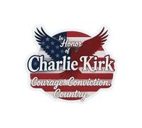 Charlie Kirk Tribute Sticker Patriotic Memorial Eagle Flag Sticker,RIP We Charlie Are I Am Ch Bumper Sticker, Kirk