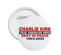 Charlie Kirk True American Hero Rest In Peace Badge Pin Button Metal Circle Badges Round Chest Pins Hat Brooch Decor
