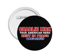 Charlie Kirk True American Hero Rest In Peace Badge Pin Button Metal Circle Badges Round Chest Pins Hat Brooch Decor