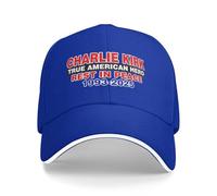 Charlie Kirk True American Hero Rest in Peace Hat for Men Women Baseball Hats Adjustable Trucker Cap Blue