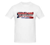 Charlie Kirk True American Hero Rest in Peace USA Flag Crew Neck Short Sleeve T-Shirt for Men Cotton T-Shirts White