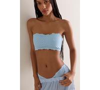 Charlie Lace Microfiber Bandeau by Intimately at Free People in Dots Blue Finch Combo, Size: Medium - female