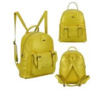 Charlie LONDON Genuine Leather Backpack for Men & Women - Cowhide Leather Travel Backpack - Laptop Work Backpack - Zipper Closure - Stylish Daily Use Bag (Yellow)