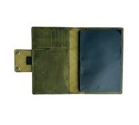 Charlie LONDON Handcrafted Leather Journal Cover with A5 Refillable Lined Notepad - Premium Leather Organiser Portfolio with Card Slots, Pen Loop & Secure Snap Closure (Green)