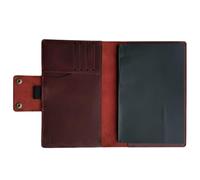 Charlie LONDON Handcrafted Leather Journal Cover with A5 Refillable Lined Notepad - Premium Leather Organiser Portfolio with Card Slots, Pen Loop & Secure Snap Closure (Maroon)