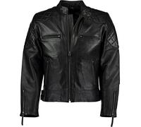 Charlie LONDON Men’s David Beckham Stannard Vintage Brown Leather Jacket - Slim Fit Genuine Cowhide Biker Jacket for Men (UK, Alpha, S, Regular, Regular, Black)