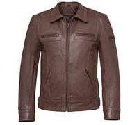 Charlie LONDON Mens Lynch Antique Vintage Classic Leather Jackets - Brown, Red and Black Leather Jacket (UK, Alpha, XS, Regular, Regular, Brown)
