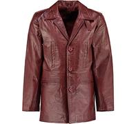 Charlie LONDON Men's Max Payne Real Black Leather Jacket Coat - Distinctive Style with Men's Leather Jackets (UK, Alpha, L, Regular, Regular, Red)