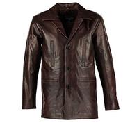 Charlie LONDON Men's Max Payne Real Black Leather Jacket Coat - Distinctive Style with Men's Leather Jackets (UK, Alpha, XS, Regular, Regular, Brown)