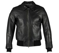 Charlie LONDON The Deal Black Real Leather Bomber Mens Jacket: Stylish UK Leather Jacket for Smart Casual Wear - Durable, Stylish and Ultra-Comfortable Mens Coats and Bomber Jackets.