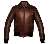 Charlie LONDON The Deal Vintage Brown Bomber Style Leather Jacket for Mens (X-Large)
