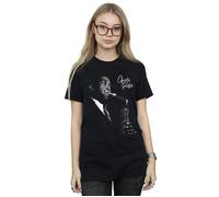 Charlie Parker Women's Playing Saxophone Cotton Boyfriend T-Shirt in Black | Size: Large Charlie Parker Black L