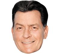 Charlie Sheen (Black Hair) Celebrity Mask, Flat Card Face, Fancy Dress Mask