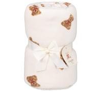 Charlie the Bear Throw - Cream - Soft, Snuggly Teddy Bear Print Design - Great for Layering on Sofas, Armchairs or Beds - Use It as a Throw or a Light Blanket - Dimensions: 130 x 160cm (Approx.)