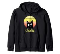 Charlie the cat for kitten owner with the name Charlie Zip Hoodie