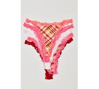 Charlie Thong 5-Pack by Intimately at Free People in Hot Pink Combo, Size: Large - female
