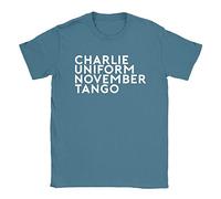 Charlie Uniform Mens T-Shirt Large Denim Funny Joke Rude Offensive Swearing Present