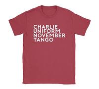 Charlie Uniform Mens T-Shirt X-Large Red Funny Joke Rude Offensive Swearing Present