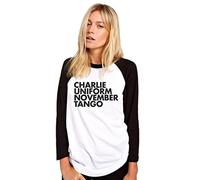 Charlie Uniform November Tango Women's Baseball Top - White/Black Medium