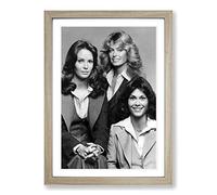 Charlies Angels Original Cast Framed Print | A2 Oak Framed Wall Art | Ready to Hang | Modern Nature Picture | Living Room Bedroom Lounge Office