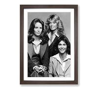Charlies Angels Original Cast Framed Print | A2 Walnut Framed Wall Art | Ready to Hang | Modern Nature Picture | Living Room Bedroom Lounge Office